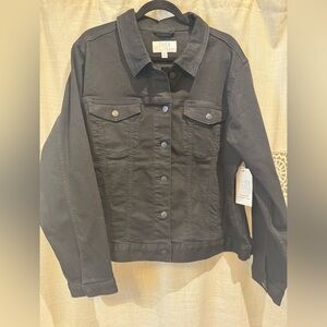 Time and Tru Black Jean Jacket Classic Style